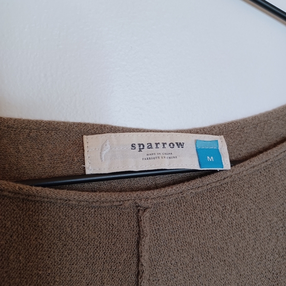 Anthropologie Sparrow Olive Green Woven A-Line Knit Top Women's Size S (6-8) - Picture 5 of 8